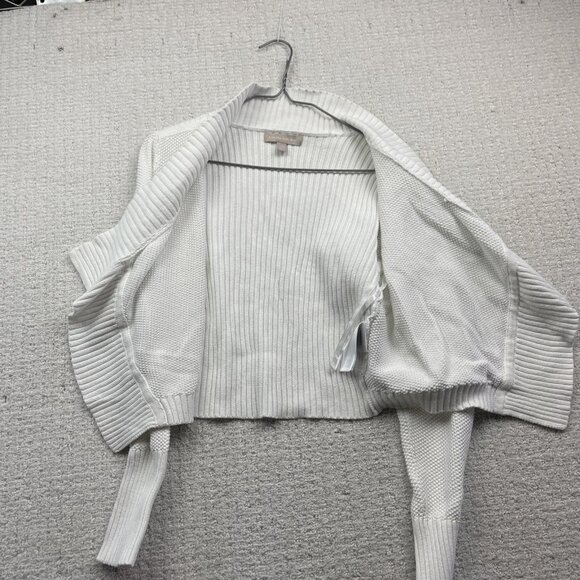 Banana Republic Womens Long Sleeve Open Shrug / Bolero Knit Sweater Sz M White - Picture 10 of 11